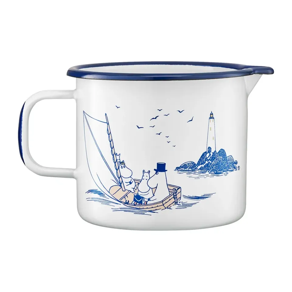 Water Jugs And Carafes^Muurla Moomin Enamel Jug 1.3L, Sailors White