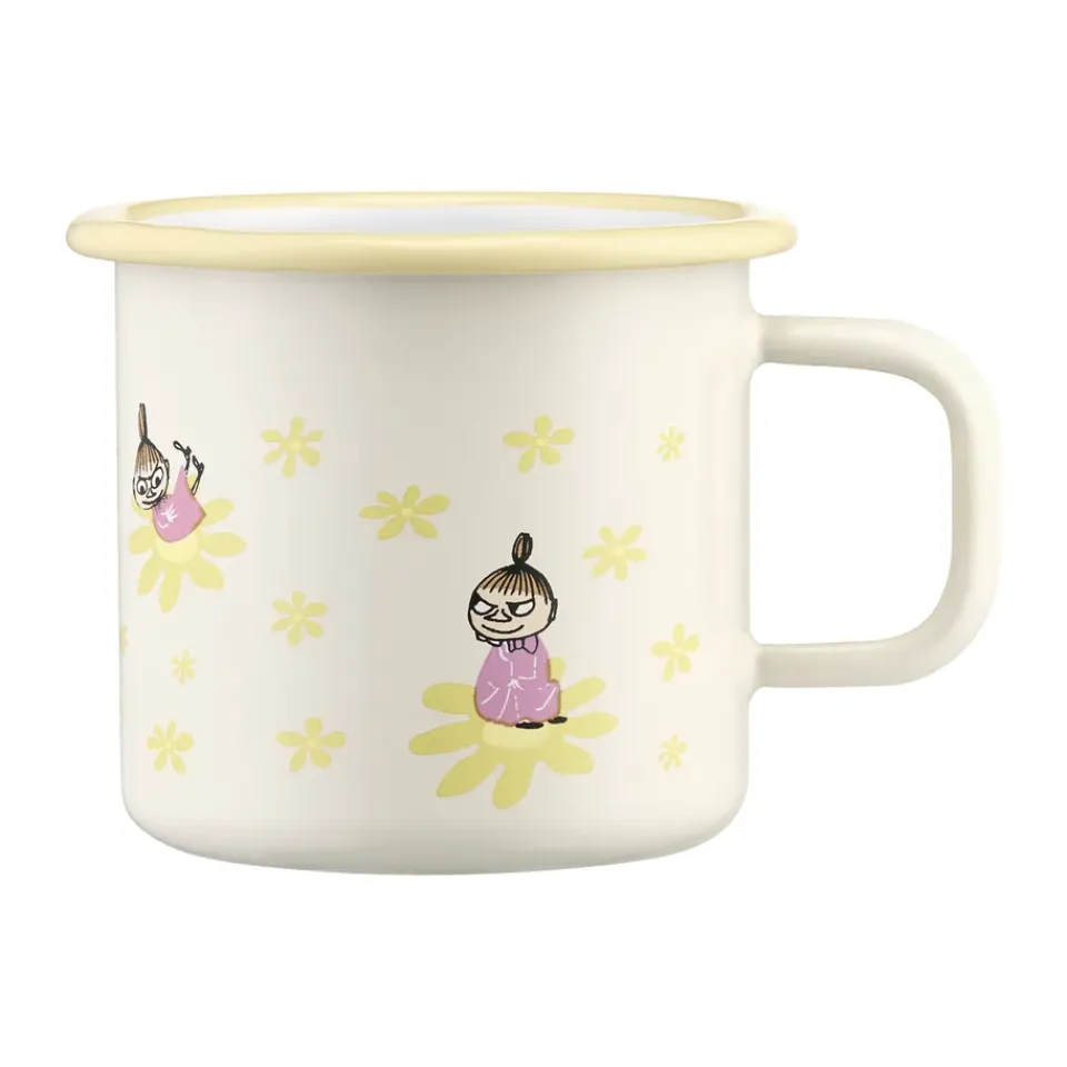 Moomin Mugs^Muurla Moomin enamel mug 37 cl, Flowers White