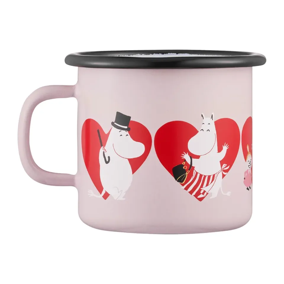 Hot Muurla Moomin enamel mug 25 cl, Heart Pink
