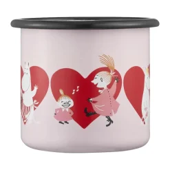 Hot Muurla Moomin enamel mug 25 cl, Heart Pink
