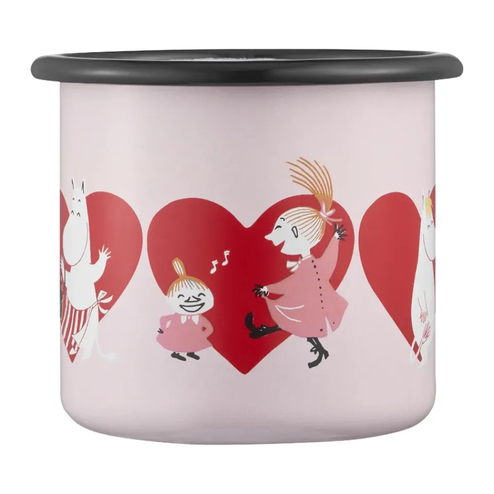 Hot Muurla Moomin enamel mug 25 cl, Heart Pink
