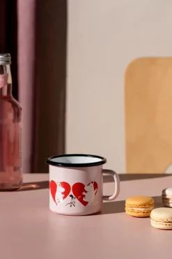 Hot Muurla Moomin enamel mug 25 cl, Heart Pink