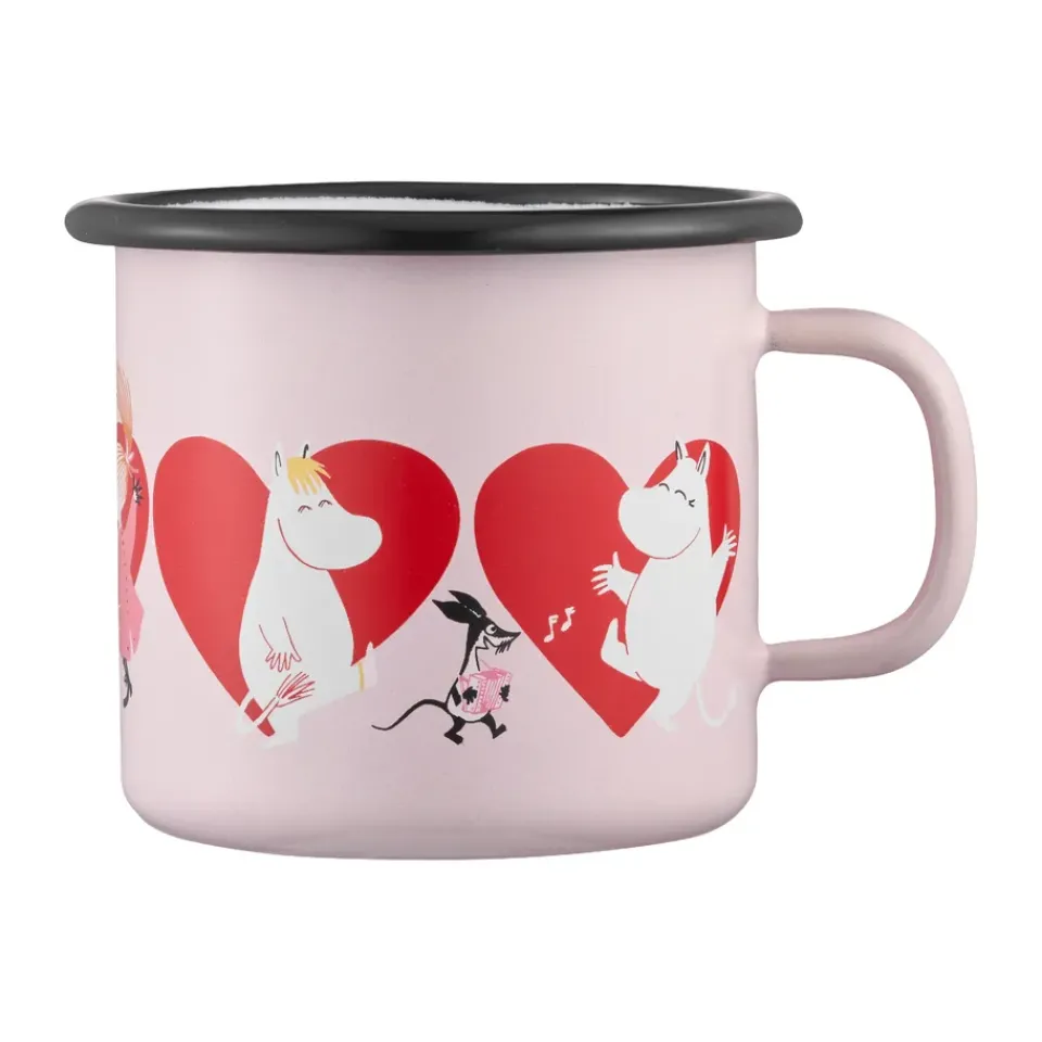Hot Muurla Moomin enamel mug 25 cl, Heart Pink