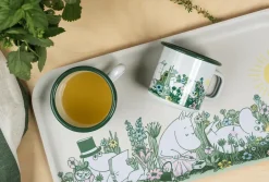New Muurla Moomin enamel mug 37 cl, In the garden White