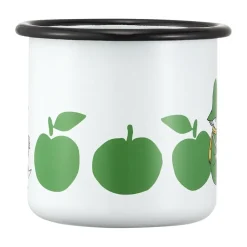 Moomin Mugs^Muurla Moomin enamel mug 37 cl, Joyfull Apples White