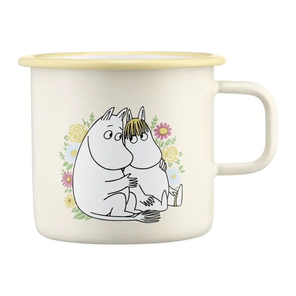Moomin Mugs^Muurla Moomin enamel mug 550 ml, Flowers White