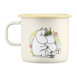 Moomin Mugs^Muurla Moomin enamel mug 550 ml, Flowers White