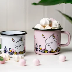 Moomin Mugs|Coffee Cups^Muurla Moomin enamel mug hugs 37 cl, Rosa Pink