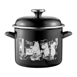 Online Muurla Moomin enamel pot high lid 3.5 L, The Kitchen Black