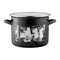 Online Muurla Moomin enamel pot high lid 3.5 L, The Kitchen Black