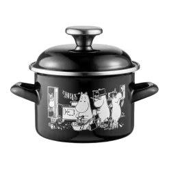 New Muurla Moomin enamel pot tall lid 1.5 L, The Kitchen Black