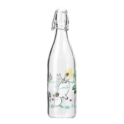 Water Bottles^Muurla Moomin glass bottle 0.5 l, Fun in the water TransparentBlue