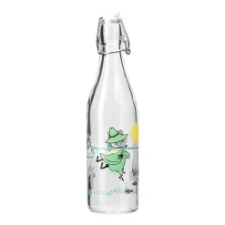Water Bottles^Muurla Moomin glass bottle 0.5 l, Fun in the water TransparentBlue