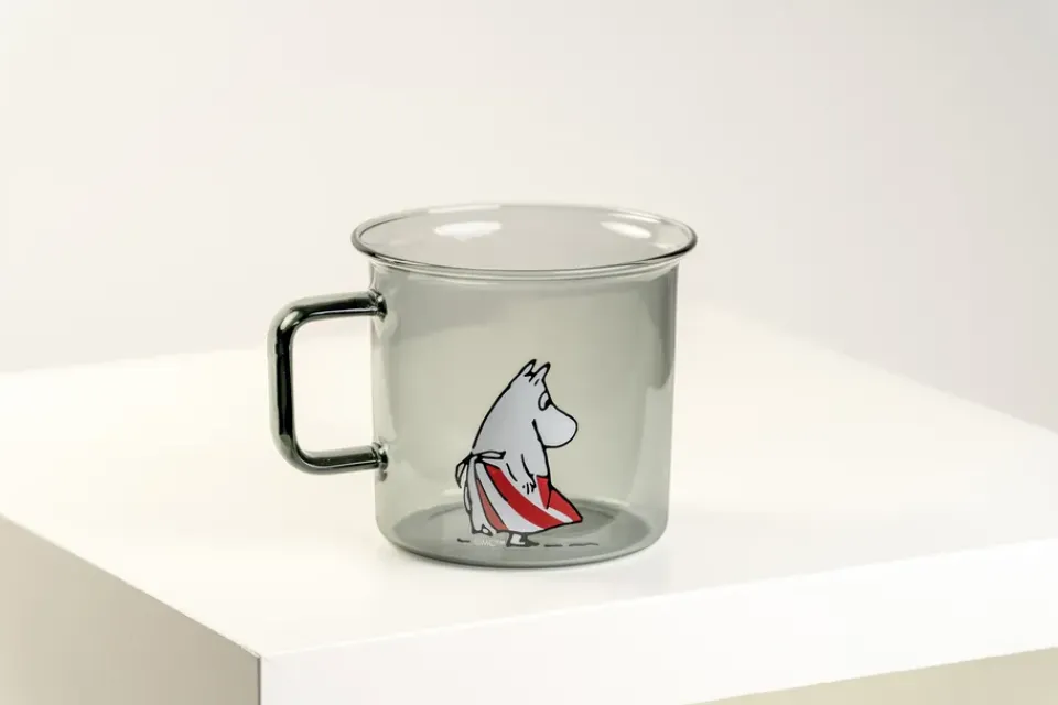Muurla Moomin mamma glass mug 35 cl, Grey
