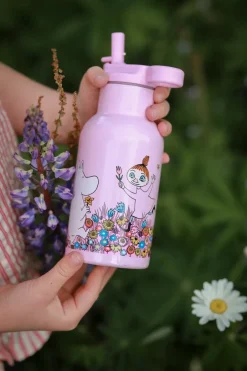Hot Rätt Start Moomin Meadow water bottle 34 cl, Pink
