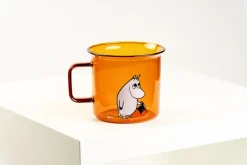Moomin Mugs|Coffee Cups^Muurla Moomin pappa glass mug 35 cl, Amber Orange