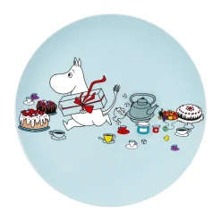 Clearance Rätt Start Moomin Picnic flat plate Ø19.5 cm, Light Blue