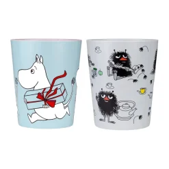 Best Rätt Start Moomin Picnic tumblermugs 20 cl 2-pack, Blue-grey BlueGrey