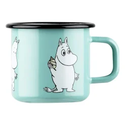 Best Muurla Moomin Retro enamel mug 37 cl, Mint BlueTurquoise