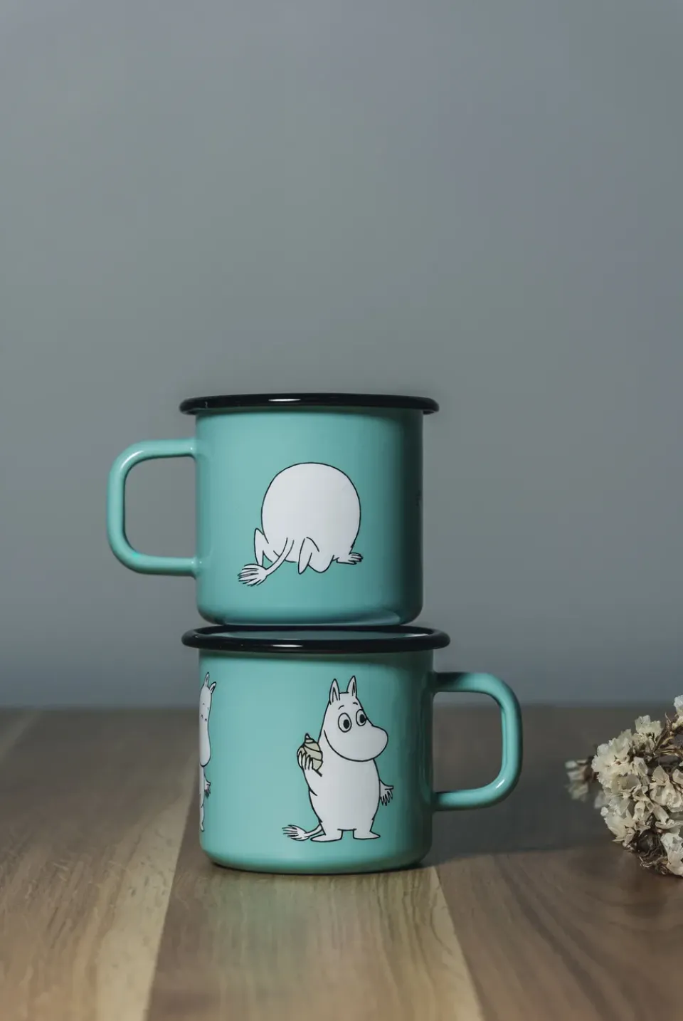 Best Muurla Moomin Retro enamel mug 37 cl, Mint BlueTurquoise