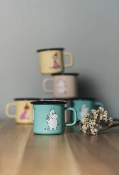 Best Muurla Moomin Retro enamel mug 37 cl, Mint BlueTurquoise