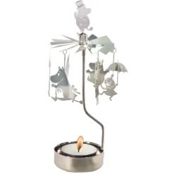 Pluto Design Moomin rotary candleholder, Moomin family Silver-coloured