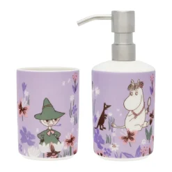 Toothbrush Holders^Moomin Arabia Moomin soap dispenser and toothbrush holder, Flower garden Multi