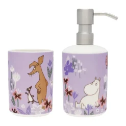 Toothbrush Holders^Moomin Arabia Moomin soap dispenser and toothbrush holder, Flower garden Multi
