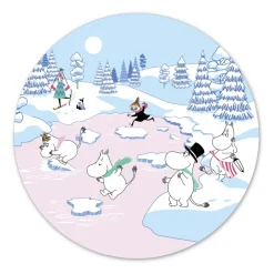 Trivets^Opto Design Moomin trivet winter 2022 Ø21 cm, Blue-white-pink BlueWhitePink