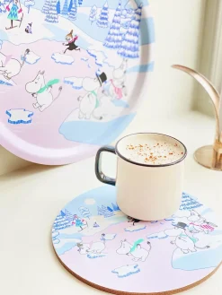 Trivets^Opto Design Moomin trivet winter 2022 Ø21 cm, Blue-white-pink BlueWhitePink
