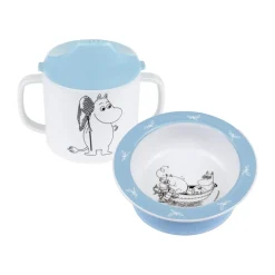 Rätt Start Moomin Water & Bath sippy cup & suction cup plate, Blue