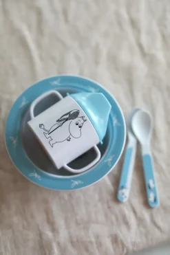 Rätt Start Moomin Water & Bath sippy cup & suction cup plate, Blue