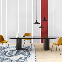 Discount GUBI Moon dining table ellips, Oak brown/black stained BrownBlack