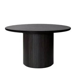 Dining Tables^GUBI Moon dining table round, Oak brown/black stained. ø150 cm Beige