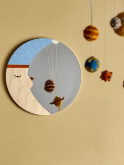 Round Mirrors|Wall Mirrors^Bloomingville Moony mirror Ø40 cm, Nature moon BeigeBlue