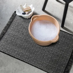 Sale Mette Ditmer Morocco bathroom mat 50x80 cm, Black-white BlackWhite