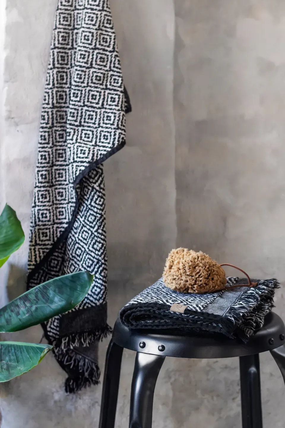 Outlet Mette Ditmer Morocco towel 70x135 cm, Black-white BlackWhite
