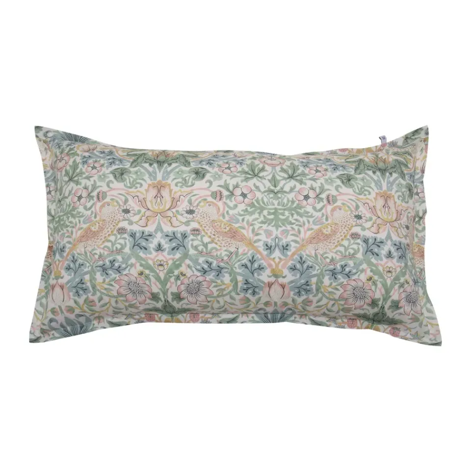 Mille Notti Morris & Co. Strawberry Thief Pillowcase, , 50x90 cm Green