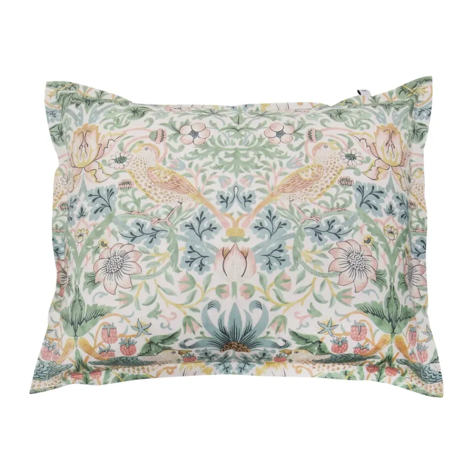 Clearance Mille Notti Morris & Co. Strawberry Thief Pillowcase, , 50x60 cm Green