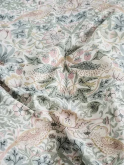 Clearance Mille Notti Morris & Co. Strawberry Thief Pillowcase, , 50x60 cm Green