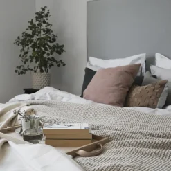 Discount Scandi Living Moss bed spread 160x260 cm, Beige