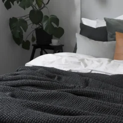 Hot Scandi Living Moss bed spread 260x260 cm, charcoal Grey