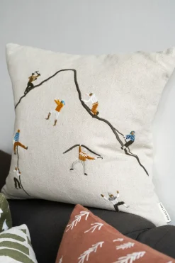 Cushion Covers^Fine Little Day Mountain climbers pillowcase 48x48 cm, Natural MultiWhite