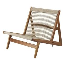 Outdoor Lounge Furniture^GUBI MR01 Initial outdoor lounge chair, Oiled iroko wood Brown