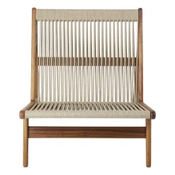 Outdoor Lounge Furniture^GUBI MR01 Initial outdoor lounge chair, Oiled iroko wood Brown
