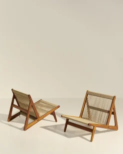 Outdoor Lounge Furniture^GUBI MR01 Initial outdoor lounge chair, Oiled iroko wood Brown