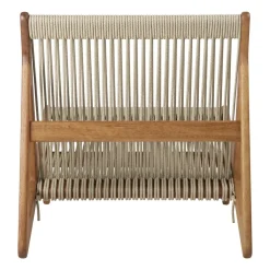 Outdoor Lounge Furniture^GUBI MR01 Initial outdoor lounge chair, Oiled iroko wood Brown