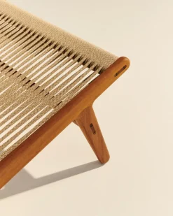 Outdoor Lounge Furniture^GUBI MR01 Initial outdoor lounge chair, Oiled iroko wood Brown