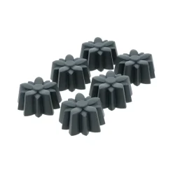 Cookie/Biscuit Cutters & Cake Tins^Blomsterbergs Muffin mold gray silicone 6 holes, Flower Grey