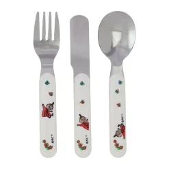 Online Rätt Start Mumin children's cutlery set 3 pieces, White Multi
